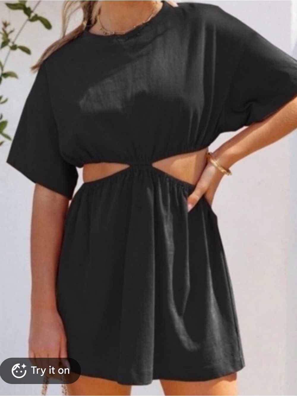 Free People Beach Dandelion Cut Out Dress Black Extra Large